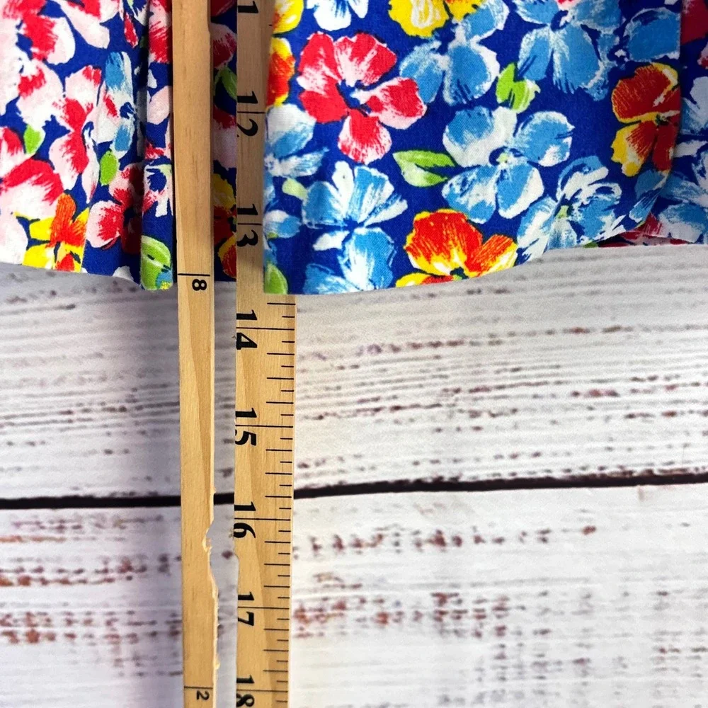 Ralph Lauren Bright Floral Baby Dress 3M Blue Multi 100% Cotton Preppy Garden